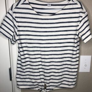 Navy/striped blouse - size small